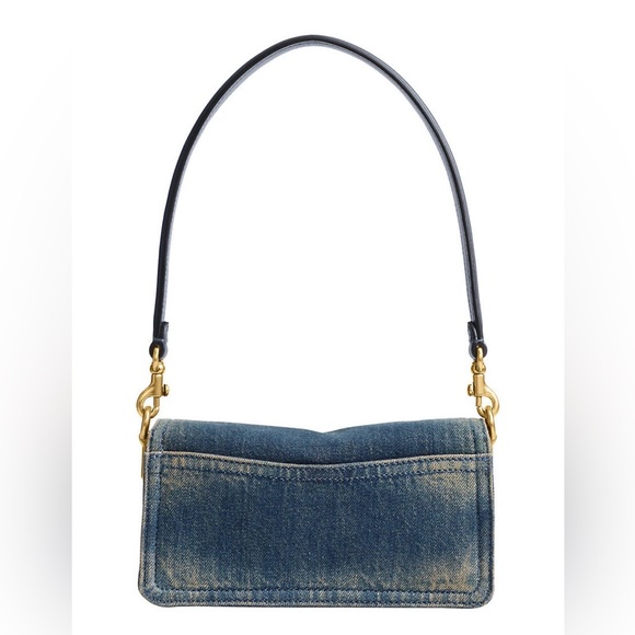 Coach Blue DenimTabby Shoulder Crossbody Bag CCX33 20 Calf Leather Brass NEW - Picture 10 of 12